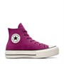 Converse Womens Chuck Taylor All Star Lift Platform Hi Colorful Suede Trainers Quantum Violet/Egret/Black