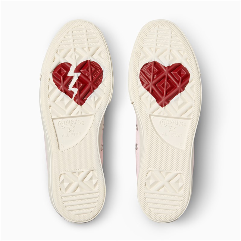 Converse Womens Chuck Taylor All Star Lift Platform Hi Hearts Trainers Sugar Berry/Egret/Sugar Berry