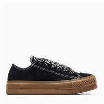 Converse Womens Chuck Taylor All Star Lift Platform Ox Suede Trainers Black/Egret/Light Brown