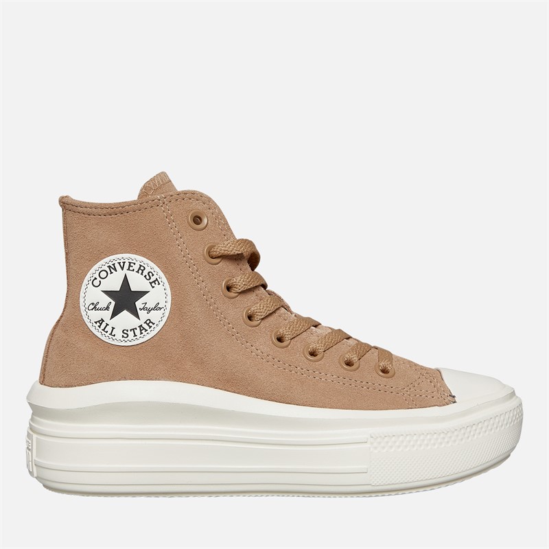Converse Womens Chuck Taylor All Star Move Hi Colorful Suede Trainers Coffee Rum/Egret/Black - Size 6