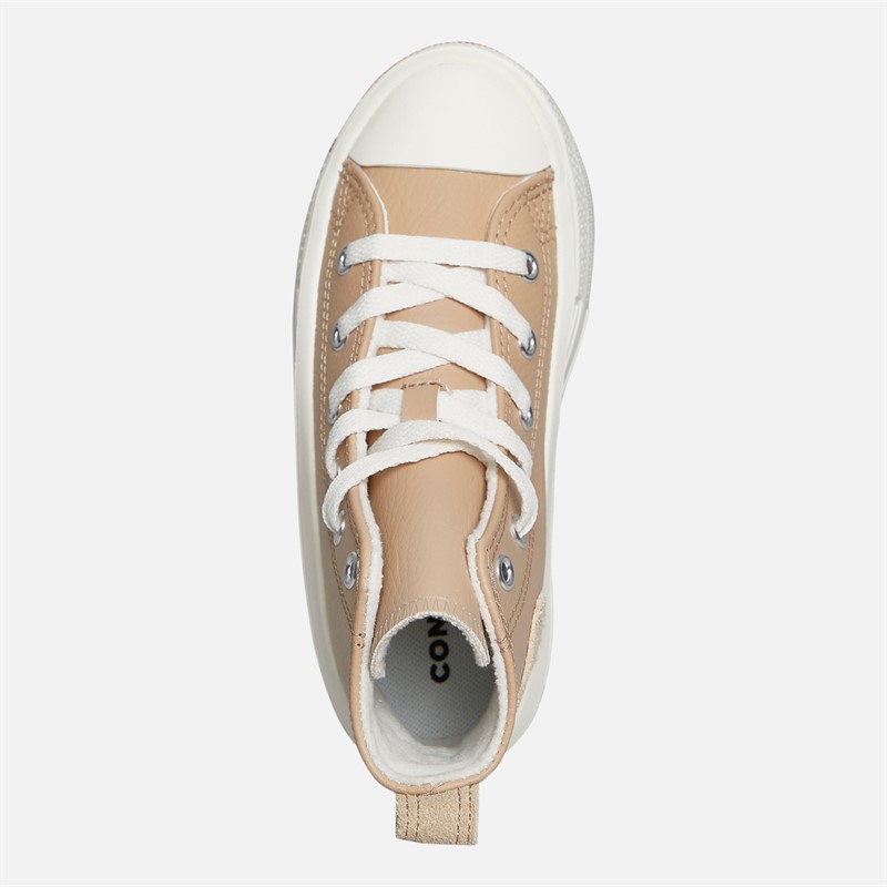 Converse Kids Chuck Taylor All Star Move Hi Leather Trainers Warm Quarry/Egret/Warm Quarry