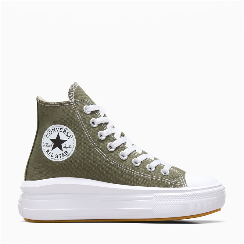 Converse Womens Chuck Taylor All Star Move Hi Trainers Utility/White/Black - Size 4.5