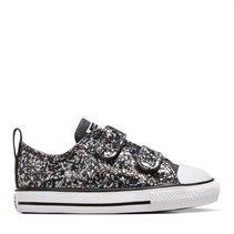 Converse Infant Girls Chuck Taylor All Star Ox Glitter Easy On Trainers Dark Matter/White/Black