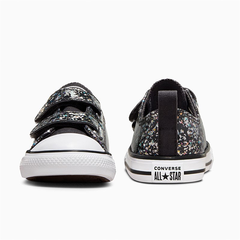 Converse Infant Girls Chuck Taylor All Star Ox Glitter Easy On Trainers Dark Matter/White/Black