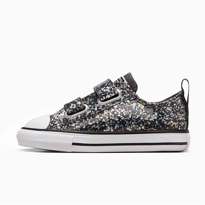 Converse Infant Girls Chuck Taylor All Star Ox Glitter Easy On Trainers Dark Matter/White/Black