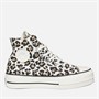 Converse Womens Chuck Taylor All Star Platform Hi Archive Leopard Print Trainers Driftwood/Light Fawn/Black