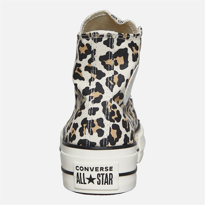 Converse Womens Chuck Taylor All Star Platform Hi Archive Leopard Print Trainers Driftwood/Light Fawn/Black