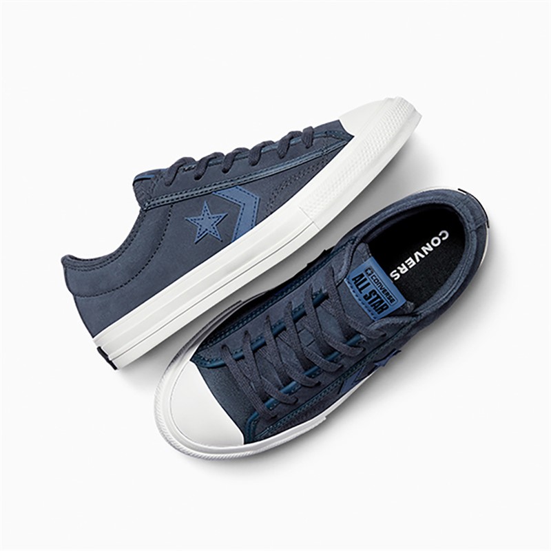 Converse Junior Star Player 76 Ox Suede And Leather Trainers Midnight Pass/Lakeside Blue