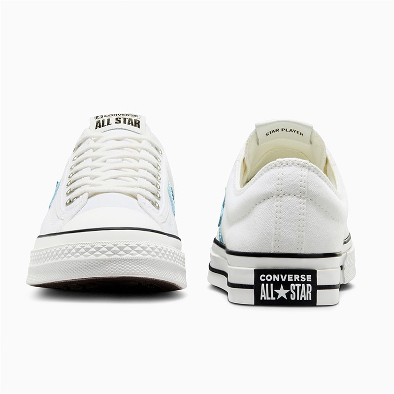 Converse Star Player 76 Ox Trainers White/Ocean Drip/Black