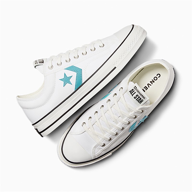 Converse Star Player 76 Ox Trainers White/Ocean Drip/Black