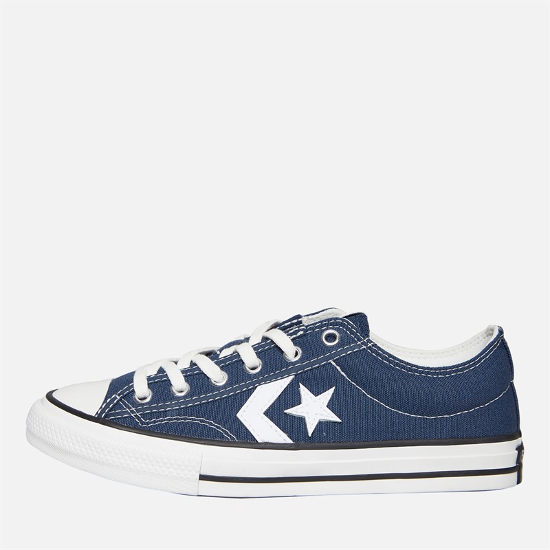 Converse Boys Star Player 76 Ox Foundational Canvas Trainers Navy/Vintage White/Egret - Size 5.5