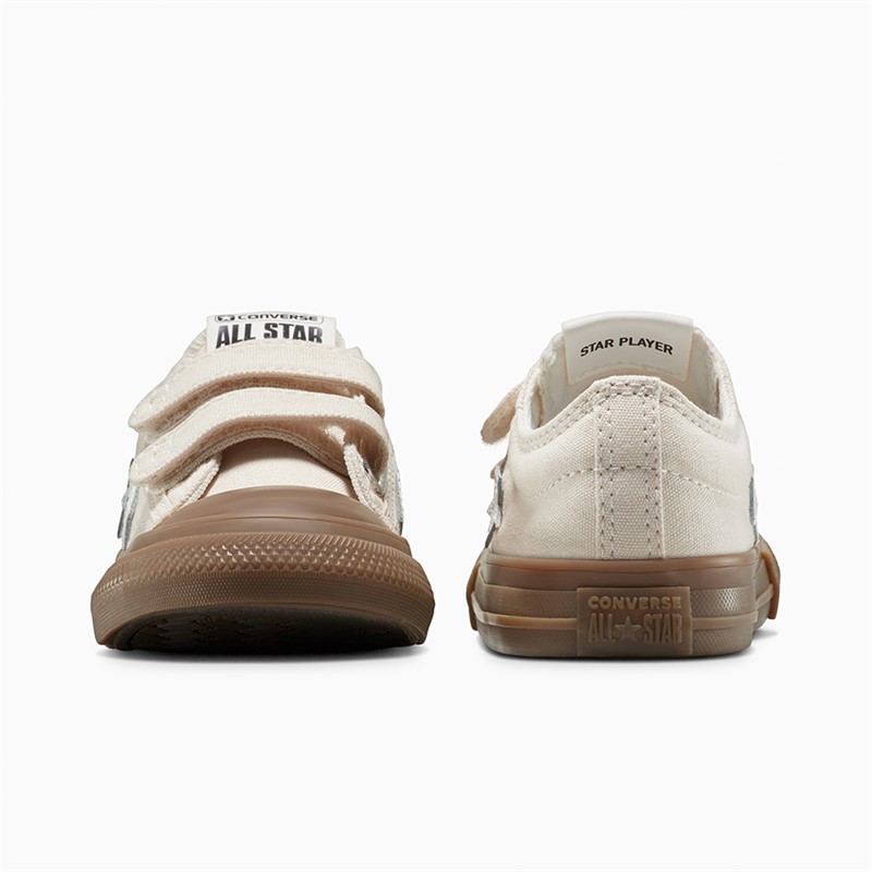 Converse Infant Star Player 76 Ox Gum Rubber Easy On Trainers Light Dune/Vintage White/Gum