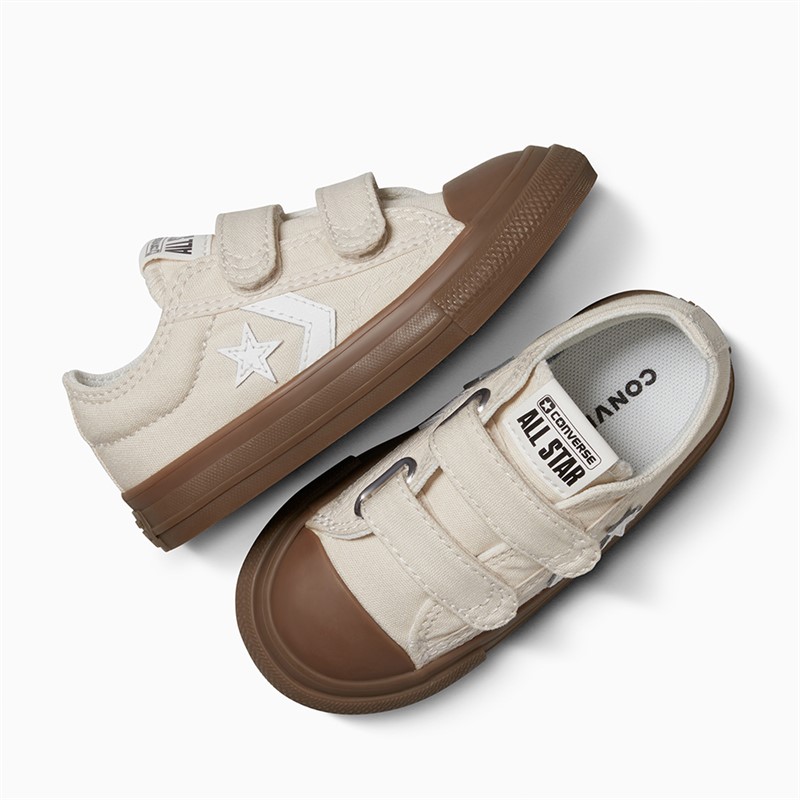 Converse Infant Star Player 76 Ox Gum Rubber Easy On Trainers Light Dune/Vintage White/Gum