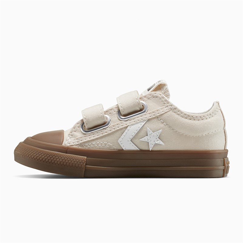 Converse Infant Star Player 76 Ox Gum Rubber Easy On Trainers Light Dune/Vintage White/Gum
