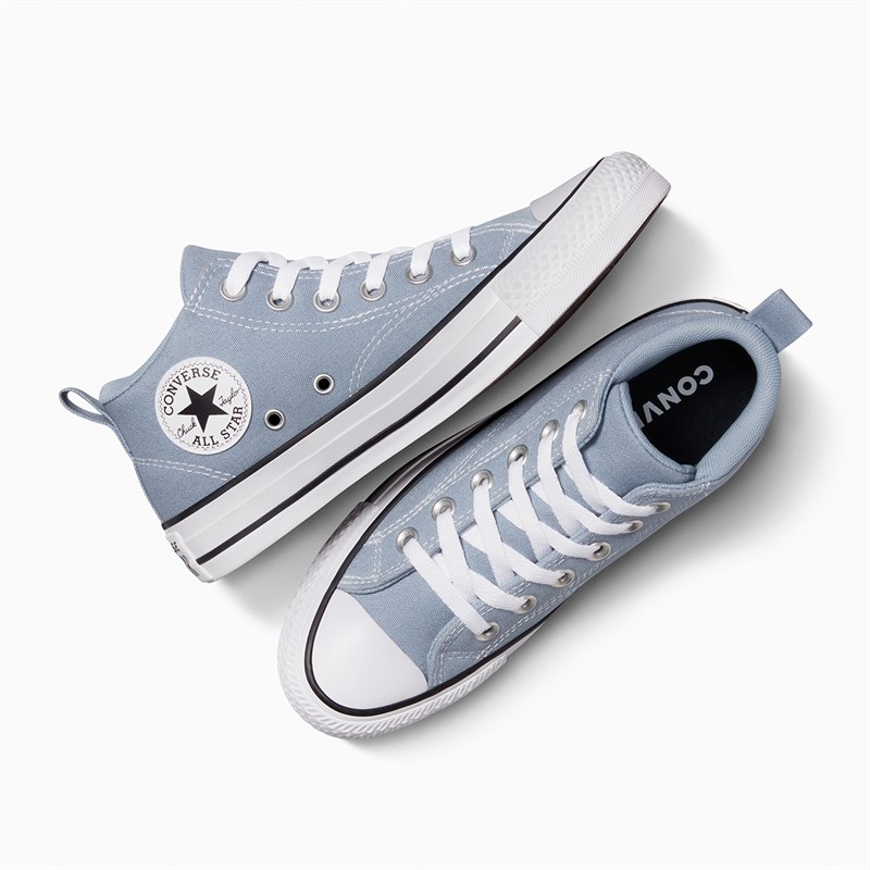 Converse Junior Chuck Taylor All Star Malden Street Mid Trainers Wet Stone/White/Black