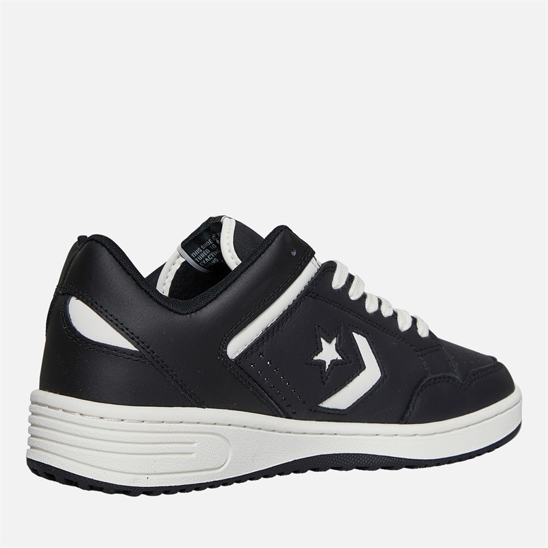 Converse Mens Weapon Leather Trainers Black/Black/White