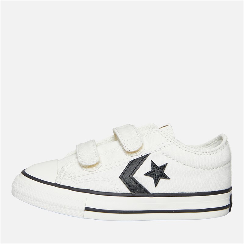 Converse Boys Star Player 76 Ox Easy On Canvas Trainers Vintage White/Black/Egret - Size 9K