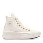 Converse Junior Chuck Taylor All Star Move Hi Tonal Canvas Trainers Egret/Metallic Light Gold