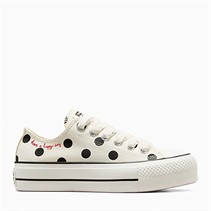 Converse Womens Chuck Taylor All Star Lift Platform Ox Polka Dots Trainers Egret/Black/Days Ahead