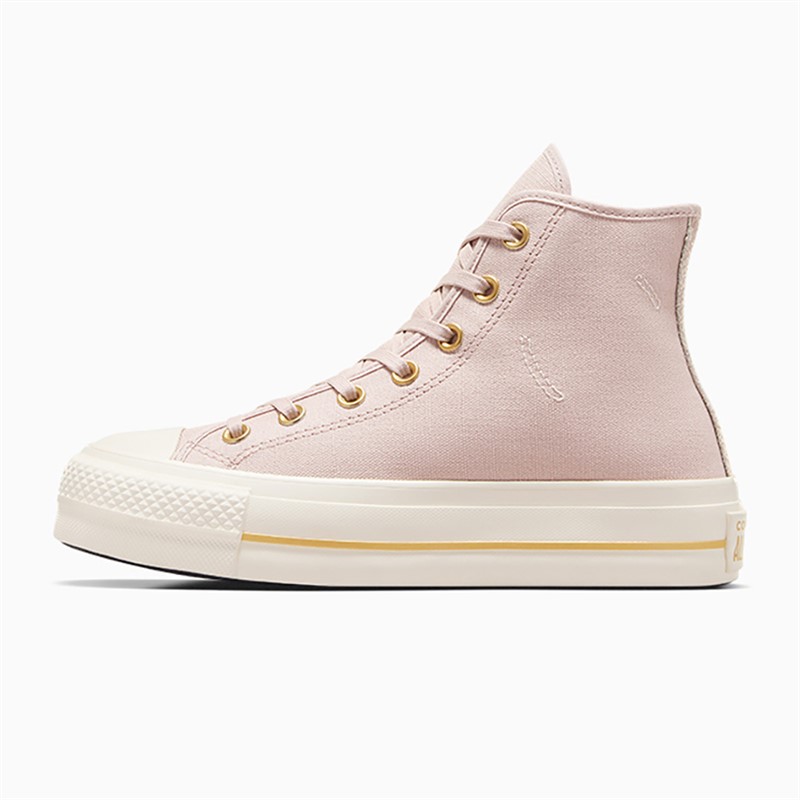 Converse Womens Chuck Taylor All Star Lift Platform Hi Tailored Lines Trainers Flush Stone/Egret/Gold