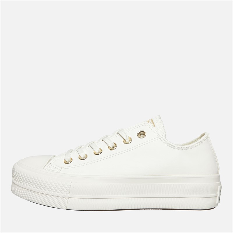 Converse Womens Chuck Taylor All Star Lift Platform Ox Mono Trainers Vintage White/Vintage White - Size 7