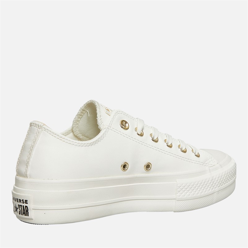 Converse Womens Chuck Taylor All Star Lift Platform Ox Mono Trainers Vintage White/Vintage White