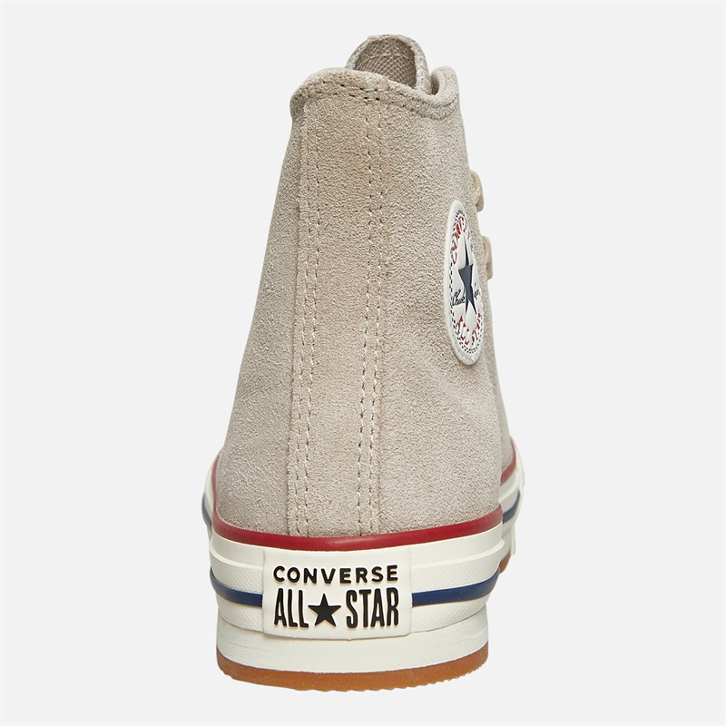 Converse Junior Chuck Taylor All Star Lift Platform Hi Suede Trainers Papyrus/Egret/Midnight Navy