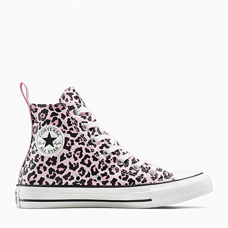 Converse Junior Girls Chuck Taylor All Star Hi Leopard Trainers Sugar Berry/Egret/Sugar Berry