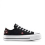 Converse Womens Chuck Taylor All Star Lift Platform Ox Trainers Black/Soft Red/White