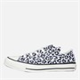 Converse Junior Girls Chuck Taylor All Star Ox Leopard Trainers Blueberry Ice/Egret/Black