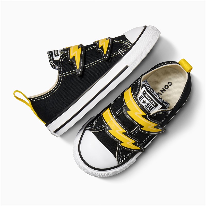 Converse Infant Boys Chuck Taylor All Star Ox Electric Bolt Easy On Trainers Black/Golden Wren