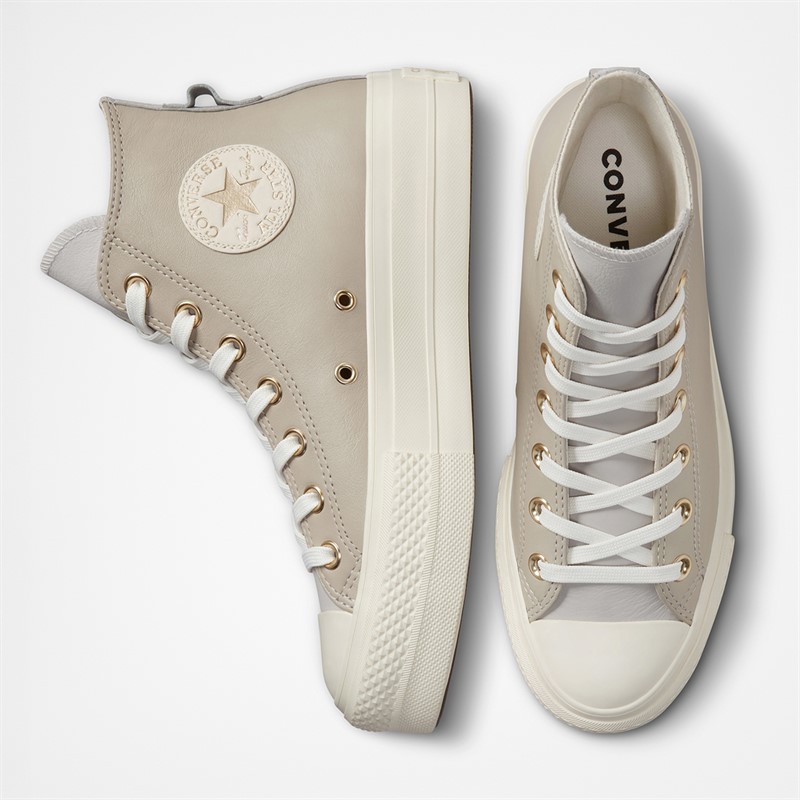 Converse Womens Chuck Taylor All Star Lift Platform Hi Trainers String/Pale Putty/Egret