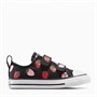Converse Infant Girls Chuck Taylor All Star Ox Strawberries Easy On Trainers Black/Soft Red/Watermelon Pink