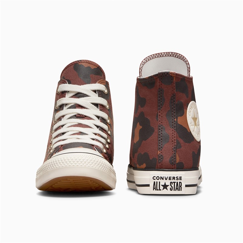 Converse Womens Chuck Taylor All Star Hi Leopard Trainers Brown/Egret/Gold