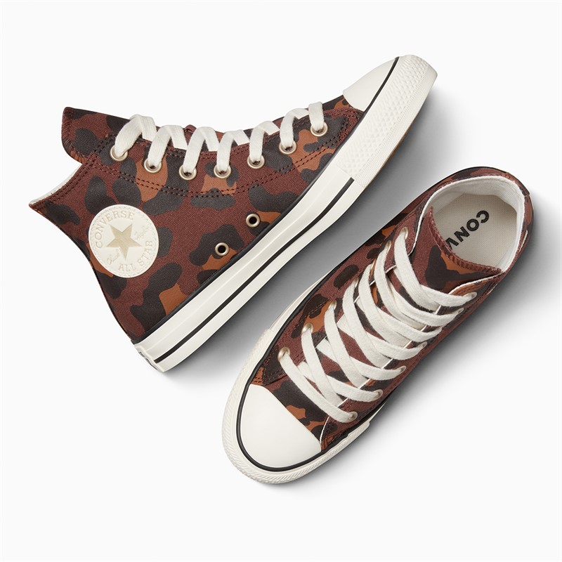Converse Womens Chuck Taylor All Star Hi Leopard Trainers Brown/Egret/Gold