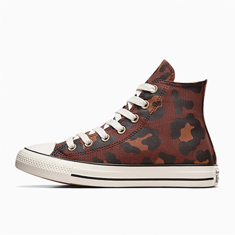 Converse Womens Chuck Taylor All Star Hi Leopard Trainers Brown/Egret/Gold
