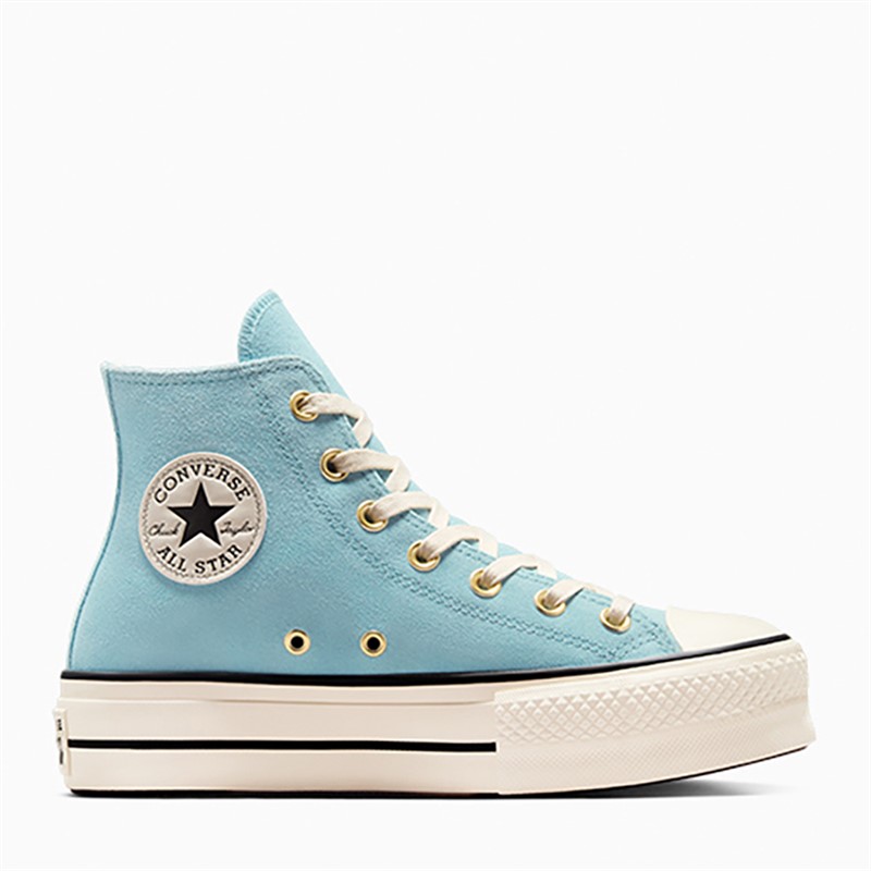 Converse Womens Chuck Taylor All Star Lift Platform Hi Suede Trainers Vernal Pool/Natural Ivory
