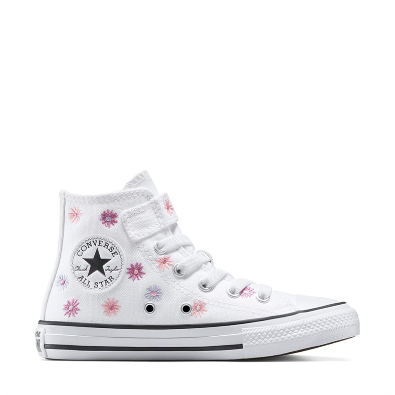 Converse Girls Chuck Taylor All Star Hi All Over Florals Easy On Trainers White/Light Jellyfish Jitter - Size 13K