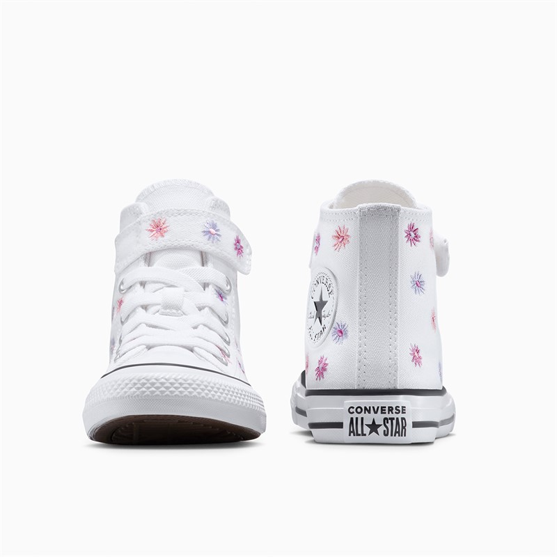 Converse Girls Chuck Taylor All Star Hi All Over Florals Easy On Trainers White/Light Jellyfish Jitter