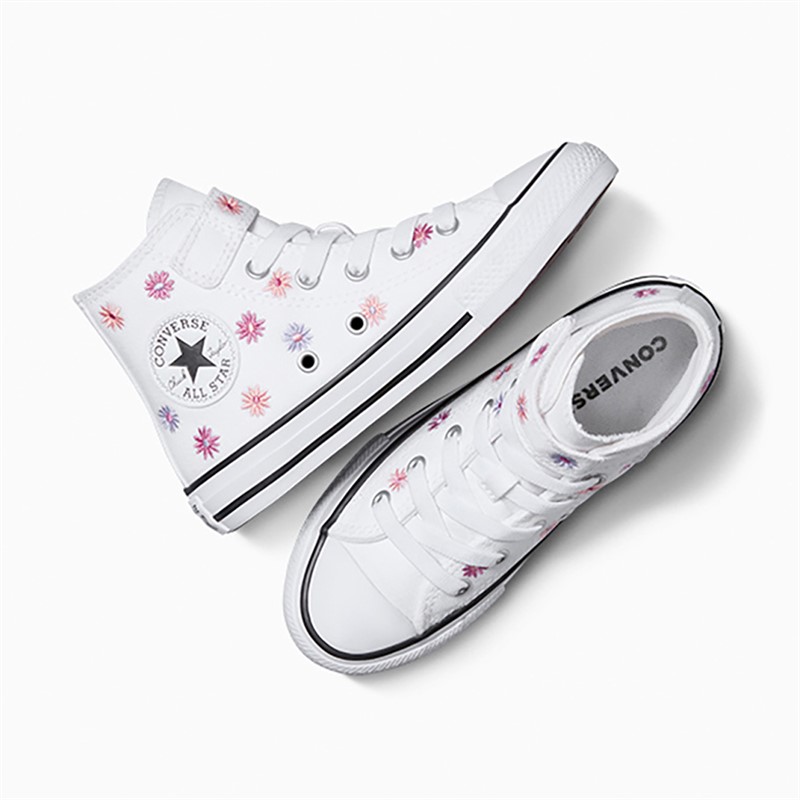 Converse Girls Chuck Taylor All Star Hi All Over Florals Easy On Trainers White/Light Jellyfish Jitter