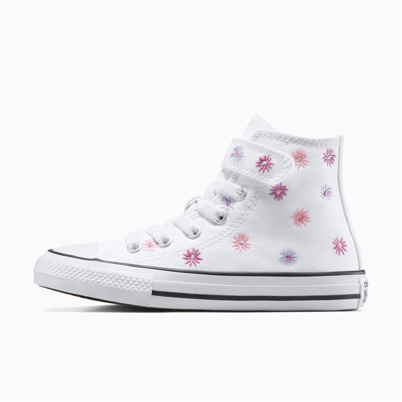 Converse Girls Chuck Taylor All Star Hi All Over Florals Easy On Trainers White/Light Jellyfish Jitter