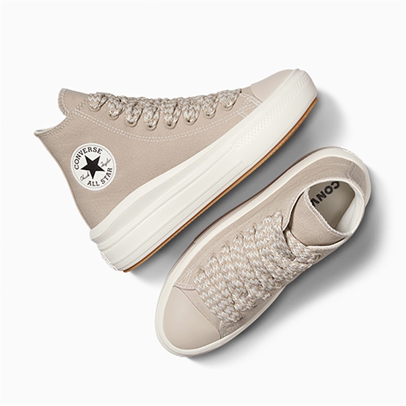 Converse Womens Chuck Taylor All Star Move Hi Canvas Trainers Papyrus/Vintage White/Egret