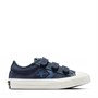 Converse Kids Star Player 76 Ox Suede And Leather Easy On Trainers Midnight Pass/Lakeside Blue