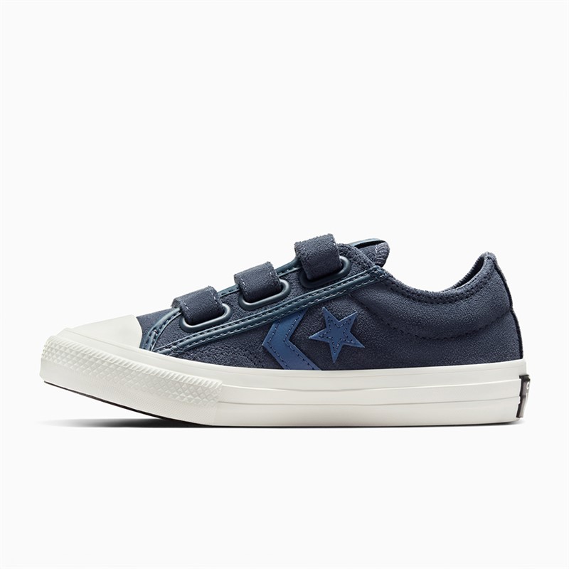 Converse Kids Star Player 76 Ox Suede And Leather Easy On Trainers Midnight Pass/Lakeside Blue