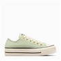 Converse Womens Chuck Taylor All Star Lift Platform Ox Suede Trainers Surplus Mint/Natural Ivory