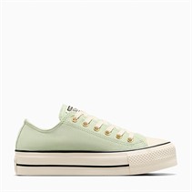 Converse Womens Chuck Taylor All Star Lift Platform Ox Suede Trainers Surplus Mint/Natural Ivory