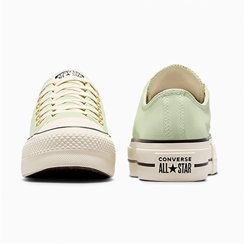 Converse Womens Chuck Taylor All Star Lift Platform Ox Suede Trainers Surplus Mint/Natural Ivory