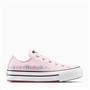 Converse Junior Girls Chuck Taylor All Star Lift Platform Ox Florals Trainers Sugar Berry/White/Black