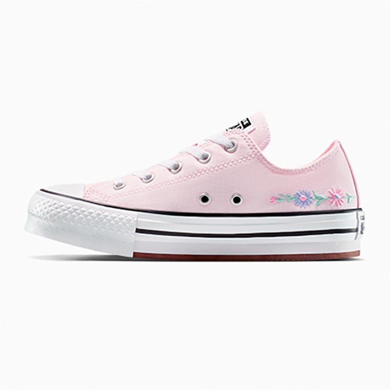 Converse Junior Girls Chuck Taylor All Star Lift Platform Ox Florals Trainers Sugar Berry/White/Black