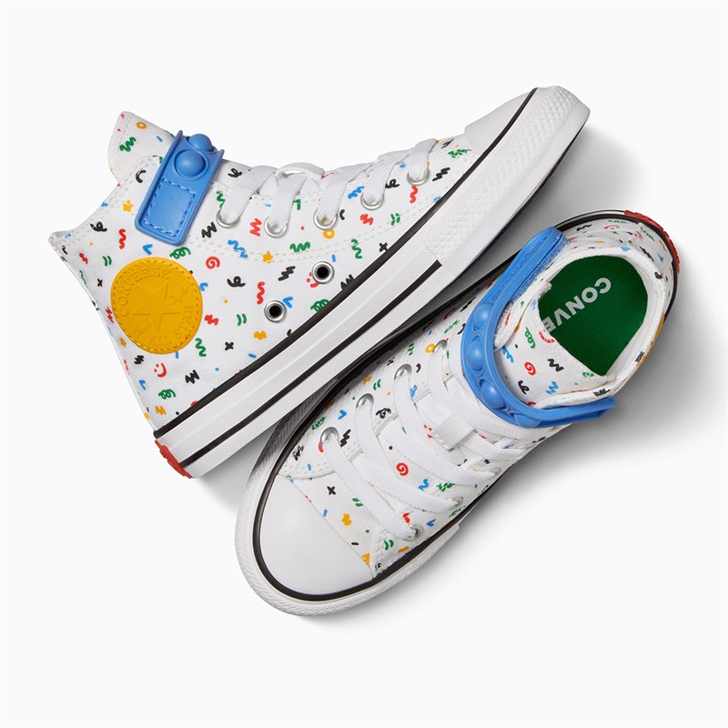 Converse Kids Chuck Taylor All Star Hi Easy On Doodles Trainers White/Blue Slushy/White